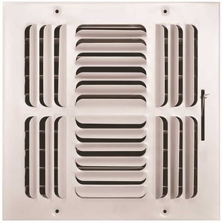 Tru Aire 10 in. x 10 in. 4 Way Stamped Curved Blade Wall/Ceiling Register 404M 10X10